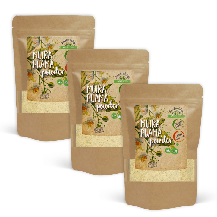 Muira Puama Pulver 125g x 3 paket i gruppen Kosttillskott / Örter & Växter / Örter hos Rawfoodshop Scandinavia AB (RAW89-SET3)