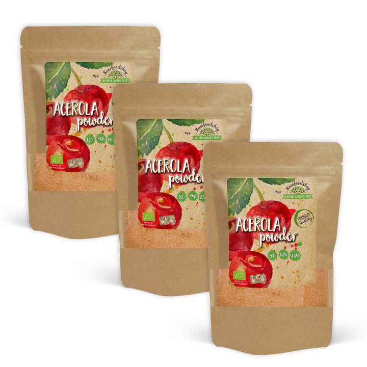 Acerola pulver EKO 125g x 3 paket i gruppen Råvaror & Dryck / Frukt & Bär / Fruktpulver hos Rawfoodshop Scandinavia AB (RAW930-SET3)