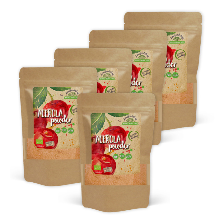 Acerola pulver EKO 125g x 5 paket i gruppen Råvaror & Dryck / Frukt & Bär / Fruktpulver hos Rawfoodshop Scandinavia AB (RAW930-SET5)