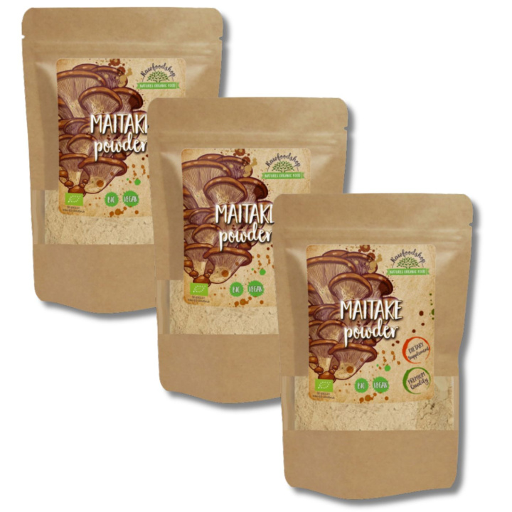Maitake Pulver EKO 250g x 3 paket i gruppen Kosttillskott / Örter & Växter / Svampar hos Rawfoodshop Scandinavia AB (RAW9301-250-SET3)