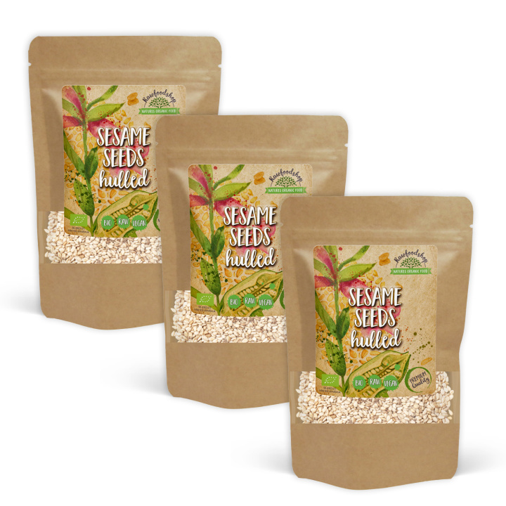 Sesamfrön skalade EKO 500g x 3 paket i gruppen Råvaror & Dryck / Hälsokost / Frön hos Rawfoodshop Scandinavia AB (RAWFRO005-SET3)