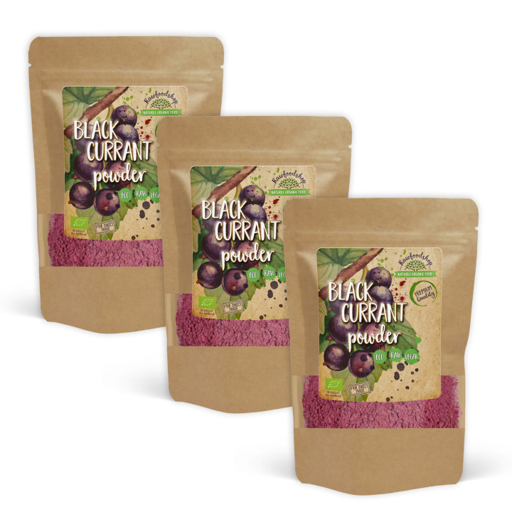 Svart Vinbär Pulver EKO 125g x 3 paket i gruppen Råvaror & Dryck / Frukt & Bär / Fruktpulver hos Rawfoodshop Scandinavia AB (RAWFRUP002-SET3)