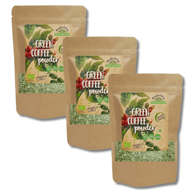 Grönt Kaffe Pulver EKO 250g x 3 paket i gruppen Råvaror & Dryck / Drycker / Kaffe hos Rawfoodshop Scandinavia AB (RAWFRUP004250-SET3)