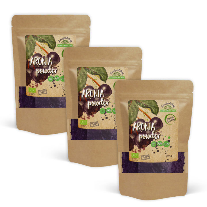 Aronia Pulver EKO 125g x 3 paket i gruppen Råvaror & Dryck / Frukt & Bär / Fruktpulver hos Rawfoodshop Scandinavia AB (RAWFRUP007-SET3)