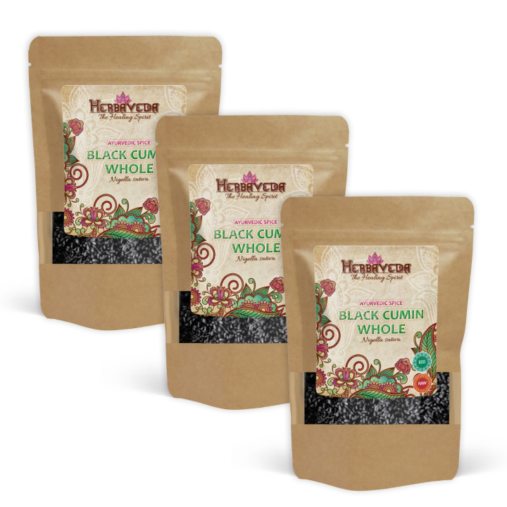 Svartkummin Frön EKO 100g x 3 paket i gruppen Råvaror & Dryck / Skafferiet / Kryddor & Salt hos Rawfoodshop Scandinavia AB (RAWNIG001-SET3)