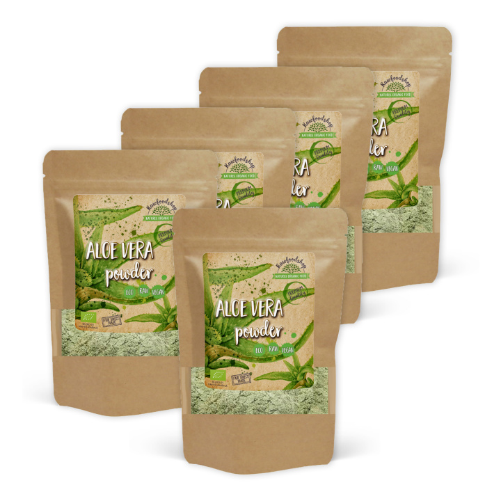 Aloe Vera Pulver EKO 100g x 5 paket i gruppen Råvaror & Dryck / Hälsokost / Gröna pulver hos Rawfoodshop Scandinavia AB (RAWPUL0033-SET5)