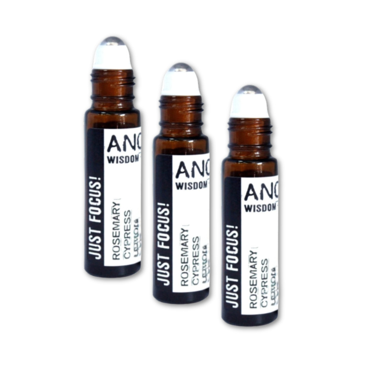 Just Focus Essential Oil Blend Roll On 10ml x 3 flaskor i gruppen Hud & Kropp / Kropp / Parfym hos Rawfoodshop Scandinavia AB (REBIUL-05-SET3)