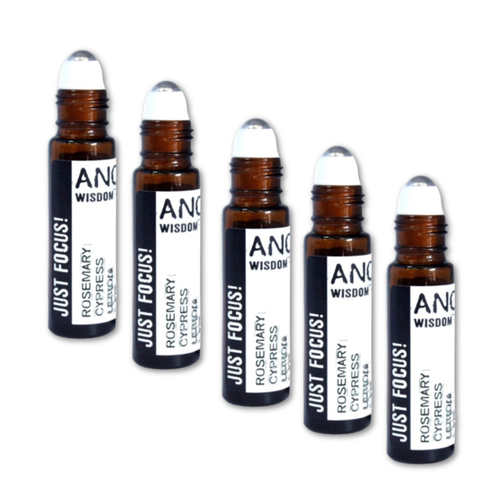 Just Focus Essential Oil Blend Roll On 10ml x 5 flaskor i gruppen Hud & Kropp / Kropp / Parfym hos Rawfoodshop Scandinavia AB (REBIUL-05-SET5)