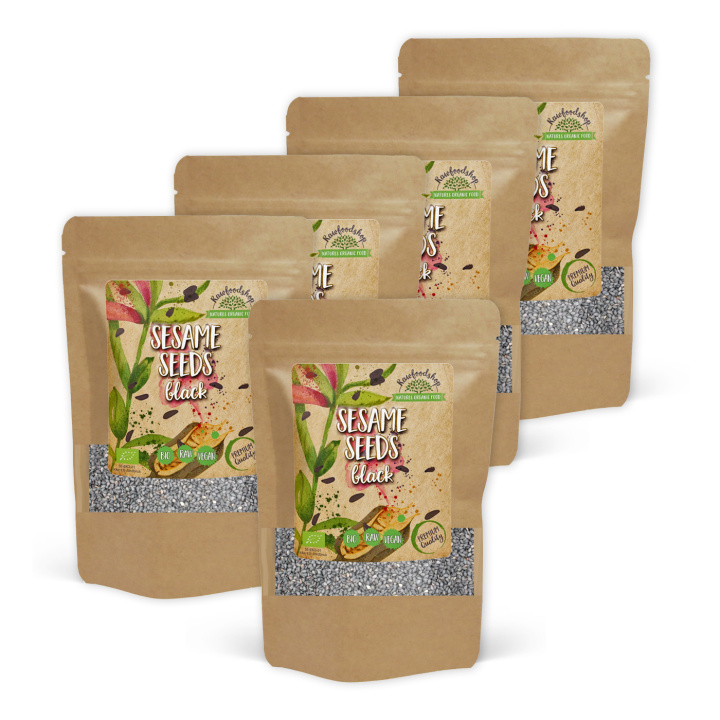 Sesamfrön Svarta EKO 500g x 5 paket i gruppen Råvaror & Dryck / Hälsokost / Frön hos Rawfoodshop Scandinavia AB (RFRO100588E05-SET5)