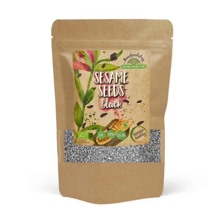 Sesamfrön Svarta EKO 100g i gruppen Råvaror & Dryck / Hälsokost / Frön hos Rawfoodshop Scandinavia AB (RFRO100588E)