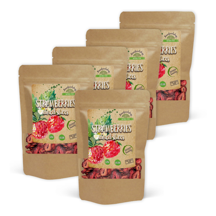 Jordgubbar Skivor 100g x 5 paket i gruppen Råvaror & Dryck / Frukt & Bär / Jordgubbar hos Rawfoodshop Scandinavia AB (RFRU100494E-SET5)