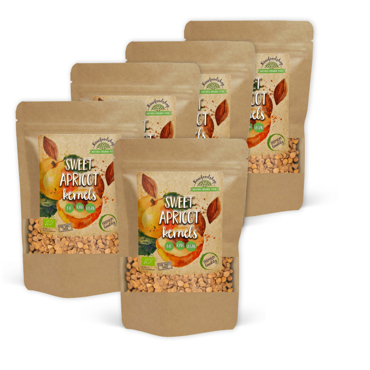 Aprikoskärnor Söta EKO 500g x 5 paket i gruppen Råvaror & Dryck / Nötter / Aprikoskärnor hos Rawfoodshop Scandinavia AB (RNOT500303E-SET5)