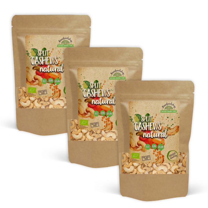 Cashewnötter Delade RAW EKO 500g x 3 paket i gruppen Råvaror & Dryck / Nötter / Cashewnötter hos Rawfoodshop Scandinavia AB (RNOT500332E-SET3)