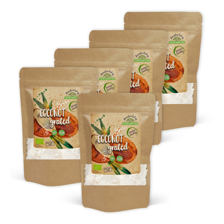 Kokos Riven Premium EKO 500g x 5 paket i gruppen Råvaror & Dryck / Nötter / Kokos hos Rawfoodshop Scandinavia AB (ROVR2000471E-SET5)