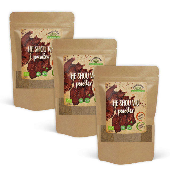 He Shou Wu Pulver EKO 250g x 3 paket i gruppen Kosttillskott / Örter & Växter / Örter hos Rawfoodshop Scandinavia AB (RPUL100169E-250-SET3)