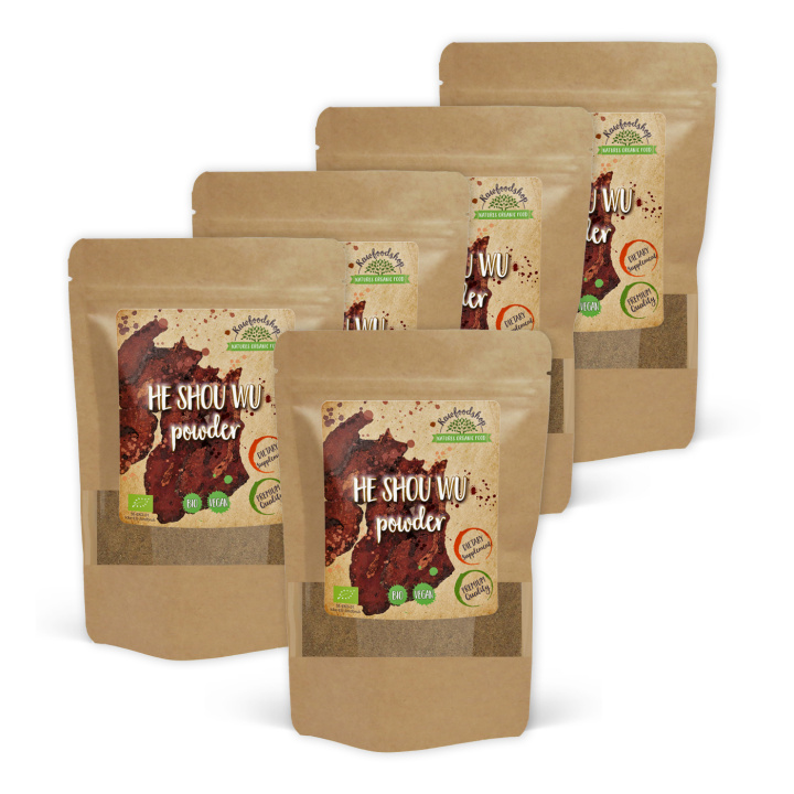 He Shou Wu Pulver EKO 250g x 5 paket i gruppen Kosttillskott / Örter & Växter / Örter hos Rawfoodshop Scandinavia AB (RPUL100169E-250-SET5)