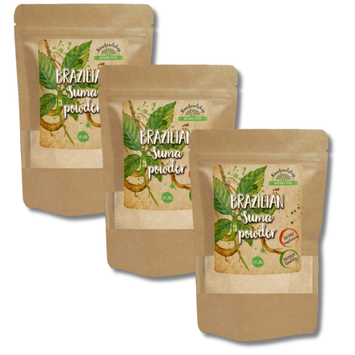 Braziliansk Suma Pulver 125g x 3 paket i gruppen Kosttillskott / Örter & Växter / Örter hos Rawfoodshop Scandinavia AB (RPUL100320L-SET3)