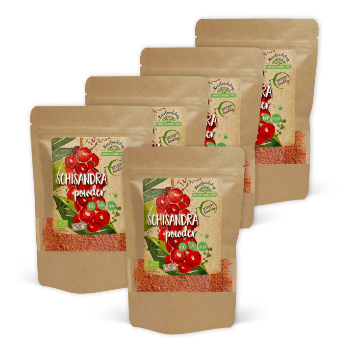 Schisandra Pulver EKO 250g x 5 paket i gruppen Råvaror & Dryck / Frukt & Bär / Fruktpulver hos Rawfoodshop Scandinavia AB (RPUL100540E250-SET5)