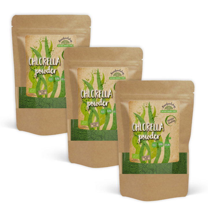 Chlorella Pulver EKO 125g x 3 paket i gruppen Råvaror & Dryck / Hälsokost / Chlorellapulver hos Rawfoodshop Scandinavia AB (RPUL100629E-SET3)