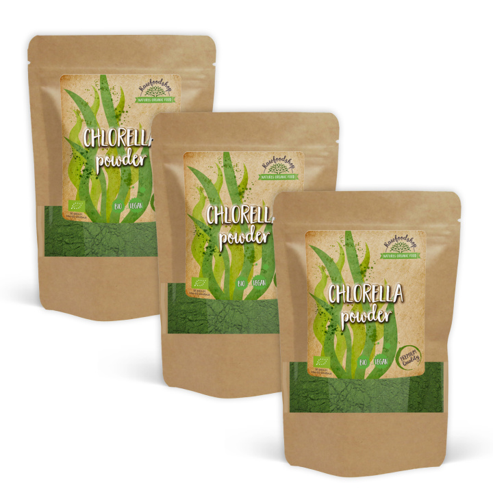 Chlorella Pulver EKO 125g x 3 paket i gruppen Råvaror & Dryck / Hälsokost / Chlorellapulver hos Rawfoodshop Scandinavia AB (RPUL100629E-SET3)