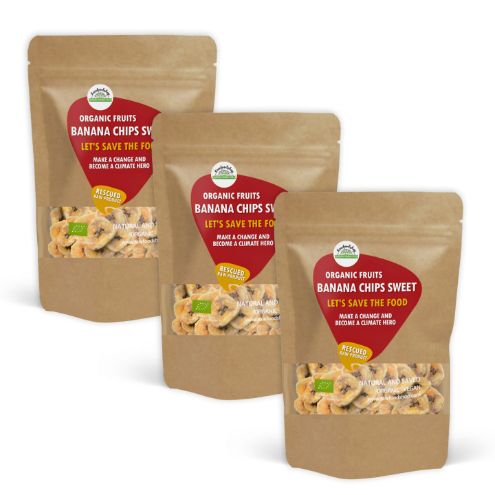 Bananchips Söta EKO 500g x 3 paket i gruppen Råvaror & Dryck / Frukt & Bär / Banan hos Rawfoodshop Scandinavia AB (SF223051-SET3)