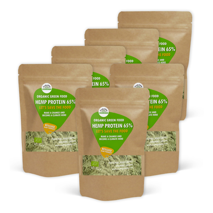 Hampaprotein 65% EKO 1kg x 6 paket i gruppen Råvaror & Dryck / Hälsokost / Proteinpulver hos Rawfoodshop Scandinavia AB (SFHMP01SET)