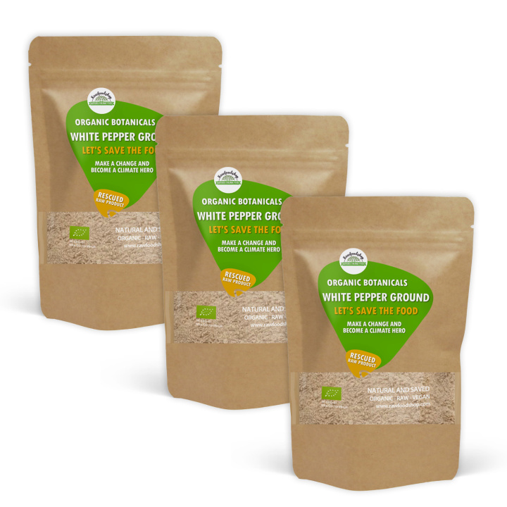 Vitpeppar Mald EKO 500g x 3 paket i gruppen Råvaror & Dryck / Skafferiet / Kryddor & Salt hos Rawfoodshop Scandinavia AB (SFKRY1011-SET3)