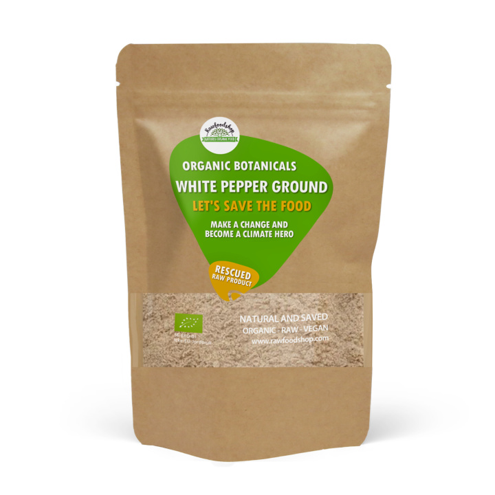 Vitpeppar Mald EKO 500g i gruppen Råvaror & Dryck / Skafferiet / Kryddor & Salt hos Rawfoodshop Scandinavia AB (SFKRY1011)