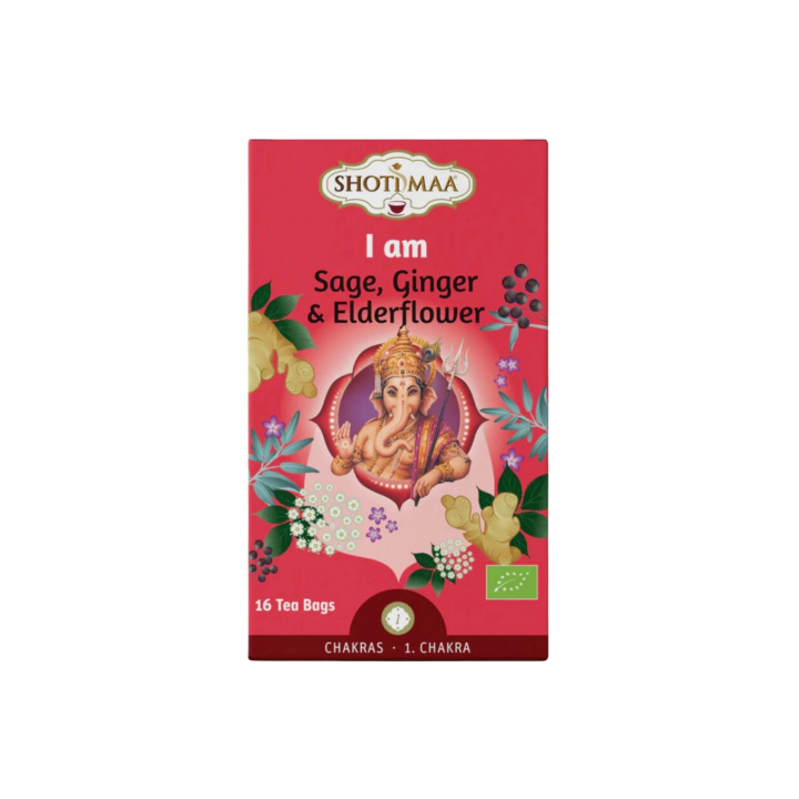 Salvia, Ingefära & Fläder Örtte EKO 16 x 2g i gruppen Råvaror & Dryck / Drycker / Teer hos Rawfoodshop Scandinavia AB (SKU-353)