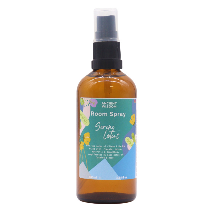 Roomspray Serene Lotus 100ml i gruppen Hem & Själ / Stämning & doft / Rumsdoft hos Rawfoodshop Scandinavia AB (SRS-04)