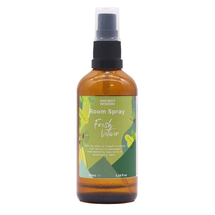 Roomspray Fresh Vetiver 100ml i gruppen Hem & Själ / Stämning & doft / Rumsdoft hos Rawfoodshop Scandinavia AB (SRS-06)