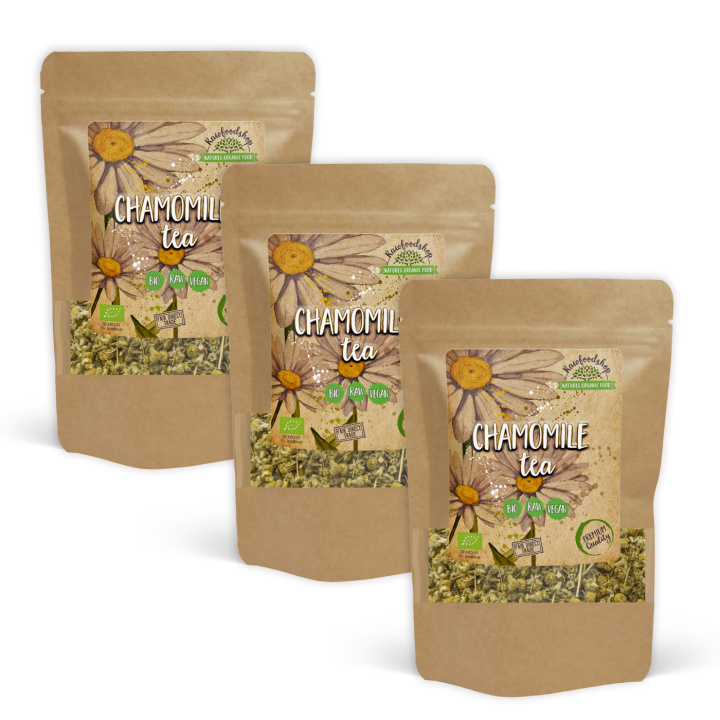 Kamomill Te EKO 50g x 3 paket i gruppen Råvaror & Dryck / Drycker / Teer hos Rawfoodshop Scandinavia AB (TE004-SET3)