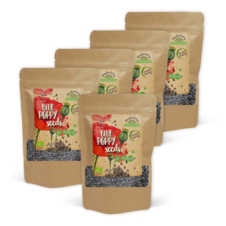 Vallmofrön Blå EKO 100g x 5 paket i gruppen Råvaror & Dryck / Hälsokost / Frön hos Rawfoodshop Scandinavia AB (VAL100-SET5)
