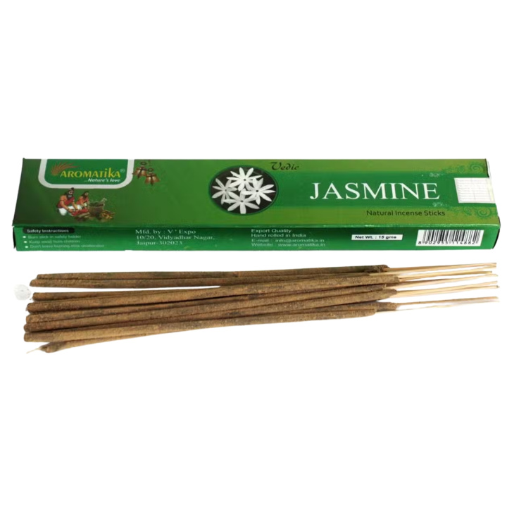 Rökelse Jasmine 15g i gruppen Hem & Själ / Stämning & doft / Rökelse hos Rawfoodshop Scandinavia AB (VEDIC-10)
