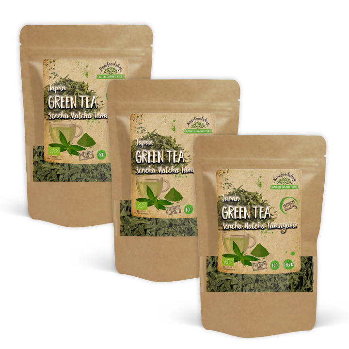 Grönt te, Sencha Matcha Tamayura EKO 50g x 3 paket i gruppen Råvaror & Dryck / Drycker / Teer hos Rawfoodshop Scandinavia AB (W00637-1-SET3)