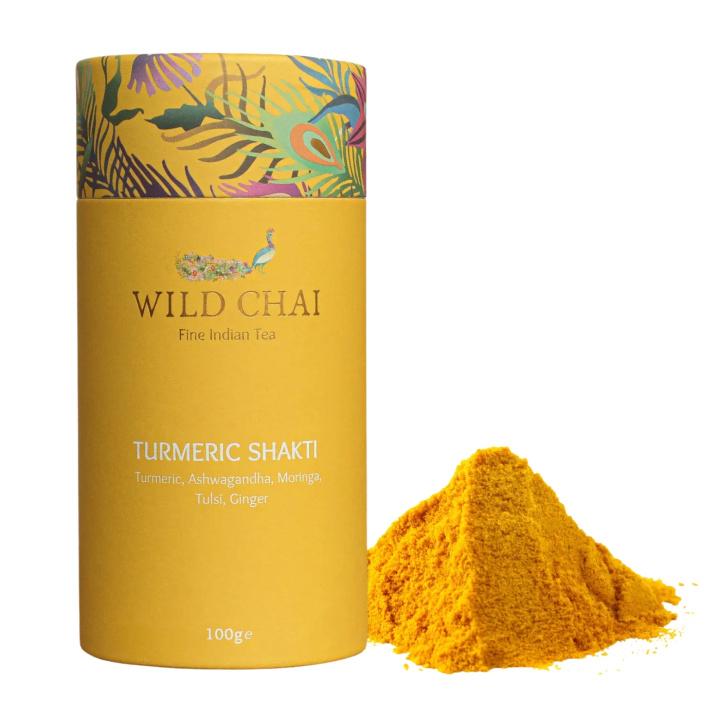 Turmeric Shakti Latte 100g i gruppen Råvaror & Dryck / Drycker / Teer hos Rawfoodshop Scandinavia AB (WILDCHAI-TS)