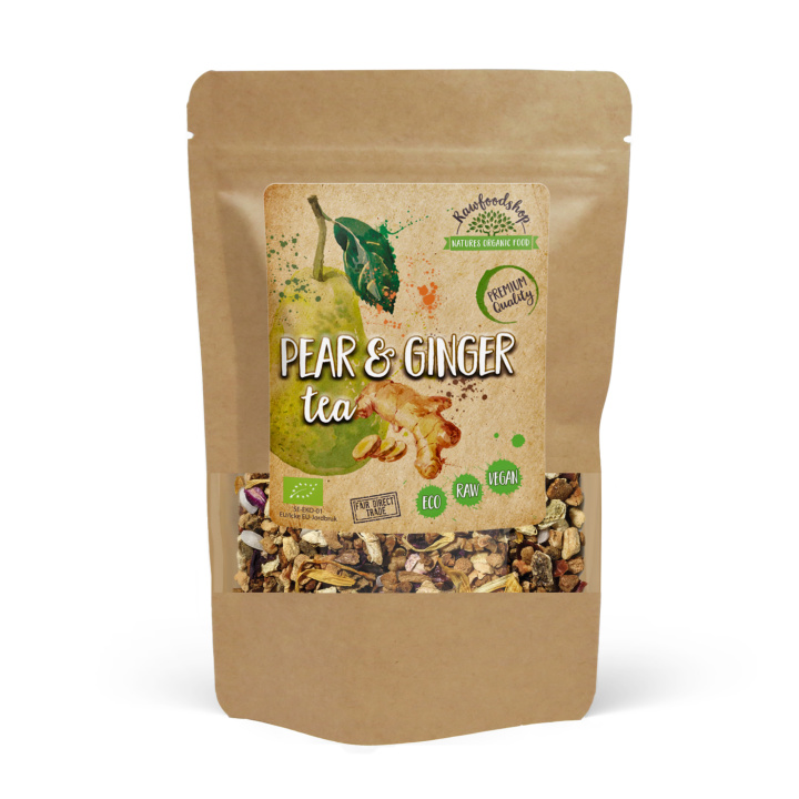 Päron och Ingefära Te EKO 100g i gruppen Råvaror & Dryck / Drycker / Teer hos Rawfoodshop Scandinavia AB (ZFN026707-1)